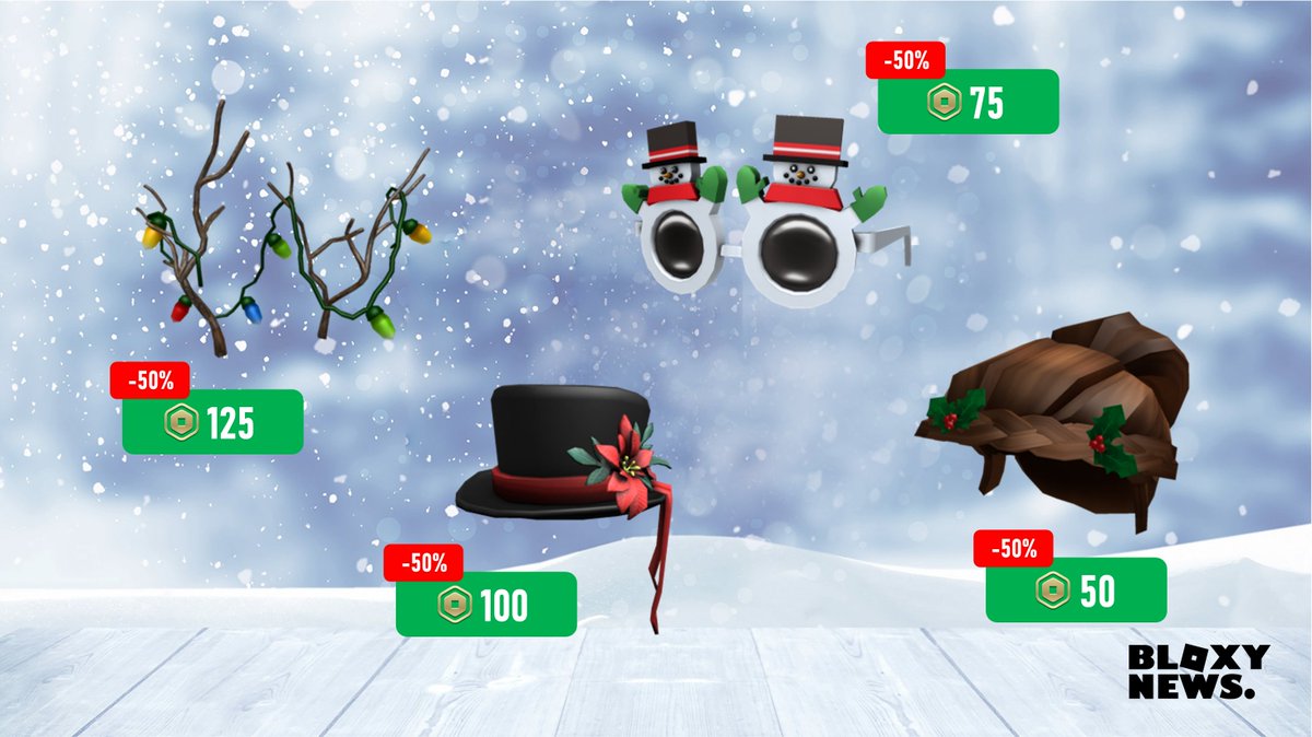 Bloxy News On Twitter Get Into The Holiday Spirit With This Festive Items At A Discounted Price Now Through Dec 26 Roblox Decorated Branches Https T Co Jtf1qrxpn1 Caroler Top Hat Https T Co 5i3iiwipsc Snowman Shades - robloxcom brancher