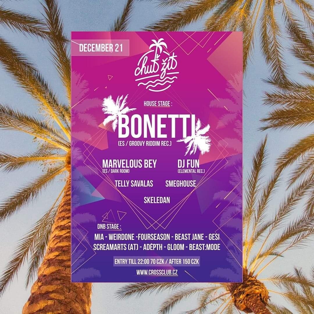 __Bonetti's tweet photo. Only 2 days left for my gig at @CROSSCLUBPRAGUE | @ChutZit. (Prague, Czech Republic🇨🇿)
I can't wait! I will be playing w/ @MarvelousBey and #djfun.
Saturday 21st of December: '#Bonetti (ES) má Chuť Žít!' https://t.co/p2UPfEu6oV