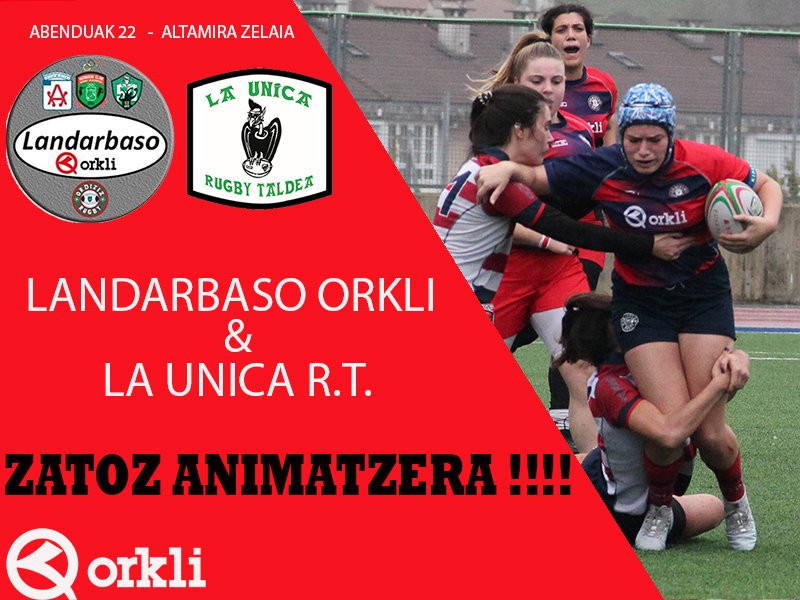 ORDIZIARUGBY's tweet photo. Igandean bada errugbia Altamiran,
LANDARBASO ORKLI &amp; @LaUnicaRugby 
Senior emakumeak, euskal liga 9.iardunaldia
📅abenduak 22
🏟Altamira
🕡12:00
#bultz https://t.co/yDPFVJpXan