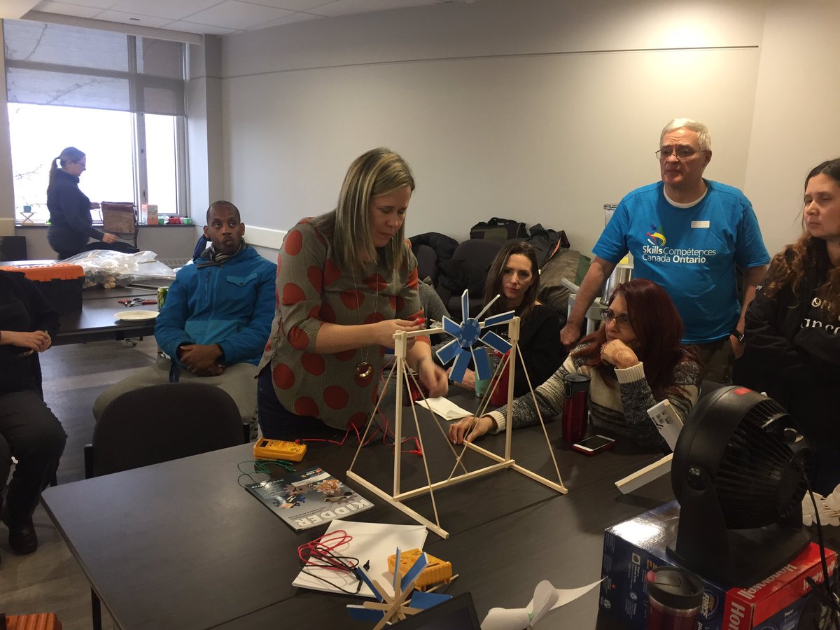 MrsJWalton's tweet photo. Skills 101 PD: Tech Design &amp; Green Energy challenges. Who can do it better? Teachers or students? We’ll find out when students compete at our DDSB Regional Skills Competition February 14th @MsKStuart @kiddereducation @DDSB_STEM @OCTEOntario @skillsontario #ONEL #DDSBEngagement https://t.co/55O0y5bg1q