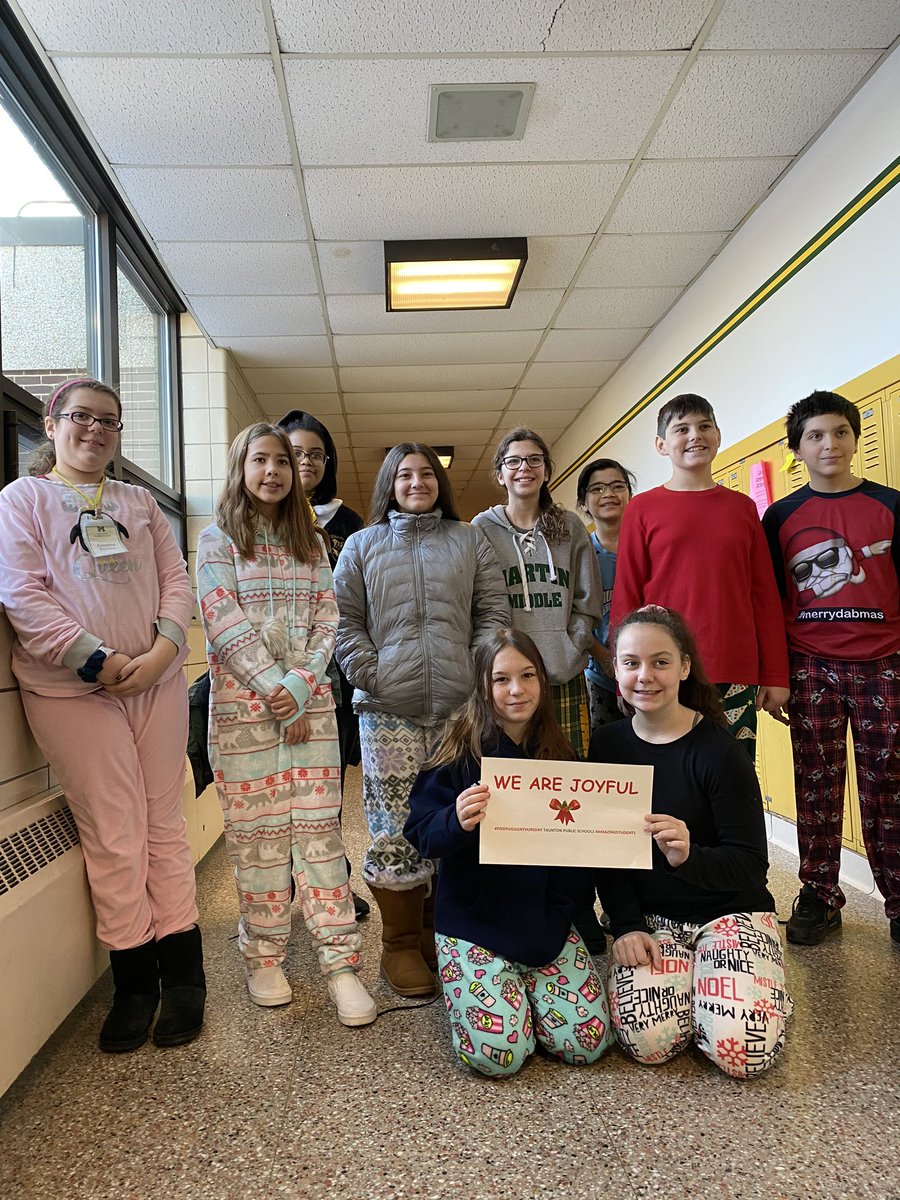 The holiday spirit is alive and well at Martin today! WE ARE JOYFUL (and comfy in our PJ’s...)! ❤️🎄❄️
#spiritweek #positivesignthursday #amazingstudents #MartinPRIDE @Taunton_Schools