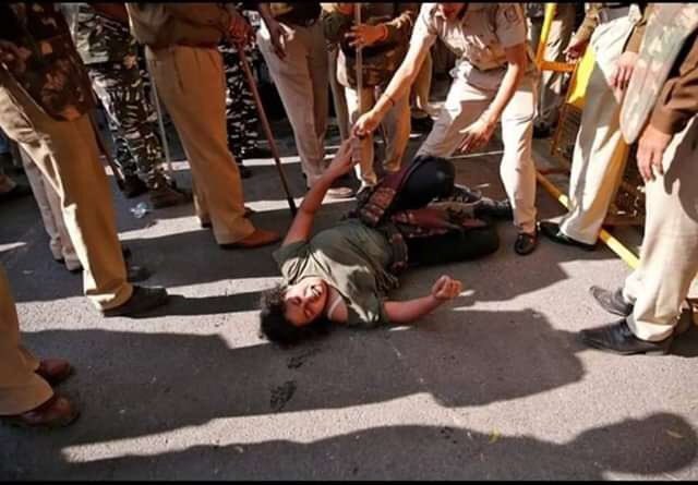 Today in Assam... Women protesters were beaten by Assam police. We #opposeCAA. #saveassam #assamprotests #IndiaAgainstCAA #internetshutdown #IndiaAgainstCAA #CitizenshipAmmendmentAct #savetripura #savenortheast #tripuraagainstCAA #NortheastAgainstCAA