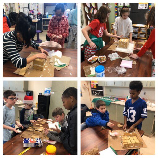 AudreyScarbriel's tweet photo. The annual gingerbread house competition happened today! We may not construct what our vision was, but do we have fun doing it! So many laughs, lots of teamwork, and memories for a lifetime! #room403 #endeavorrockets https://t.co/NsxXMGhct8