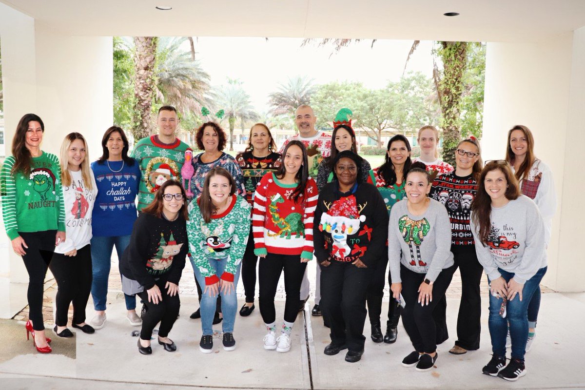 MS_MediaCenter's tweet photo. Happy Holidays from the Middle School! #team #innovationschool #uschool #uglysweaters https://t.co/rNFAWQXDvX