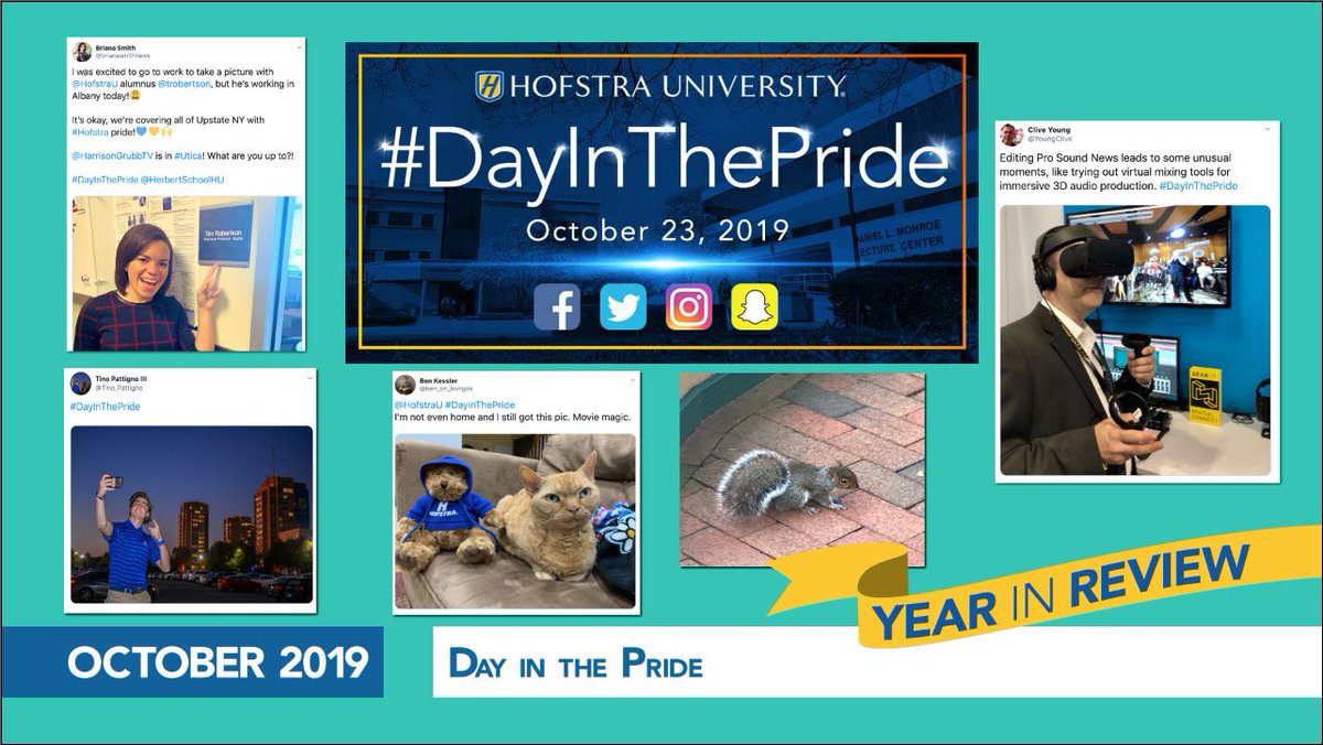 HofstraU's tweet photo. 📅YEAR IN REVIEW📅
#JinglePride #DayInThePride cc: @HofstraCareer https://t.co/8cNc752pln
