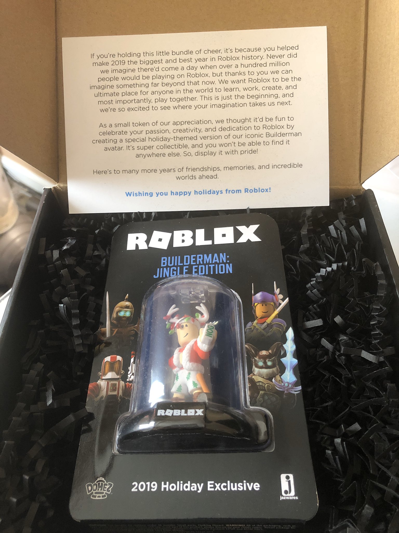 Sam On Twitter Thank You Roblox Robloxdevrel For The Exclusive Builderman Christmas Toy I M Honored To Have Received One - you won d roblox