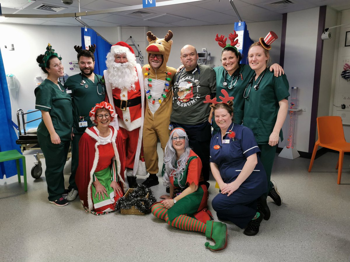 Santa and his team came to visit the children in the emergency department today