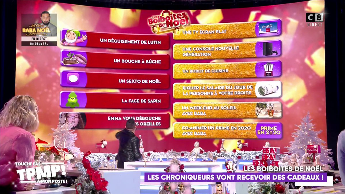 TBT9_W9's tweet photo. C'est parti pour les Boiboites de Noël dans #TPMP 📦 https://t.co/NWZVX4RRWs