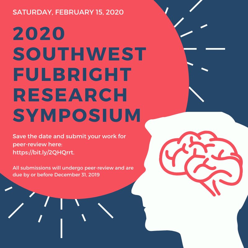 FulbrightSA's tweet photo. Faculty, students, and friends of #fulbright are all welcome to submit! Submissions are due December 31st. Check out link in bio!
#FulbrightSA #fulbrightprogram #fulbrighter #fulbrightassociation #sanantonio #education #highereducation #research #researchsymposium https://t.co/ZtVNDiGdNR