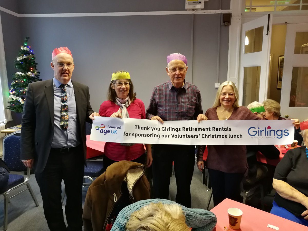 AgeUKSomerset's tweet photo. Having fun at our Volunteers Christmas lunch @greatwestern_
Huge thanks to @Girlings for their kind support and of course to our amazing Volunteers! https://t.co/Qfbdlg6nG5