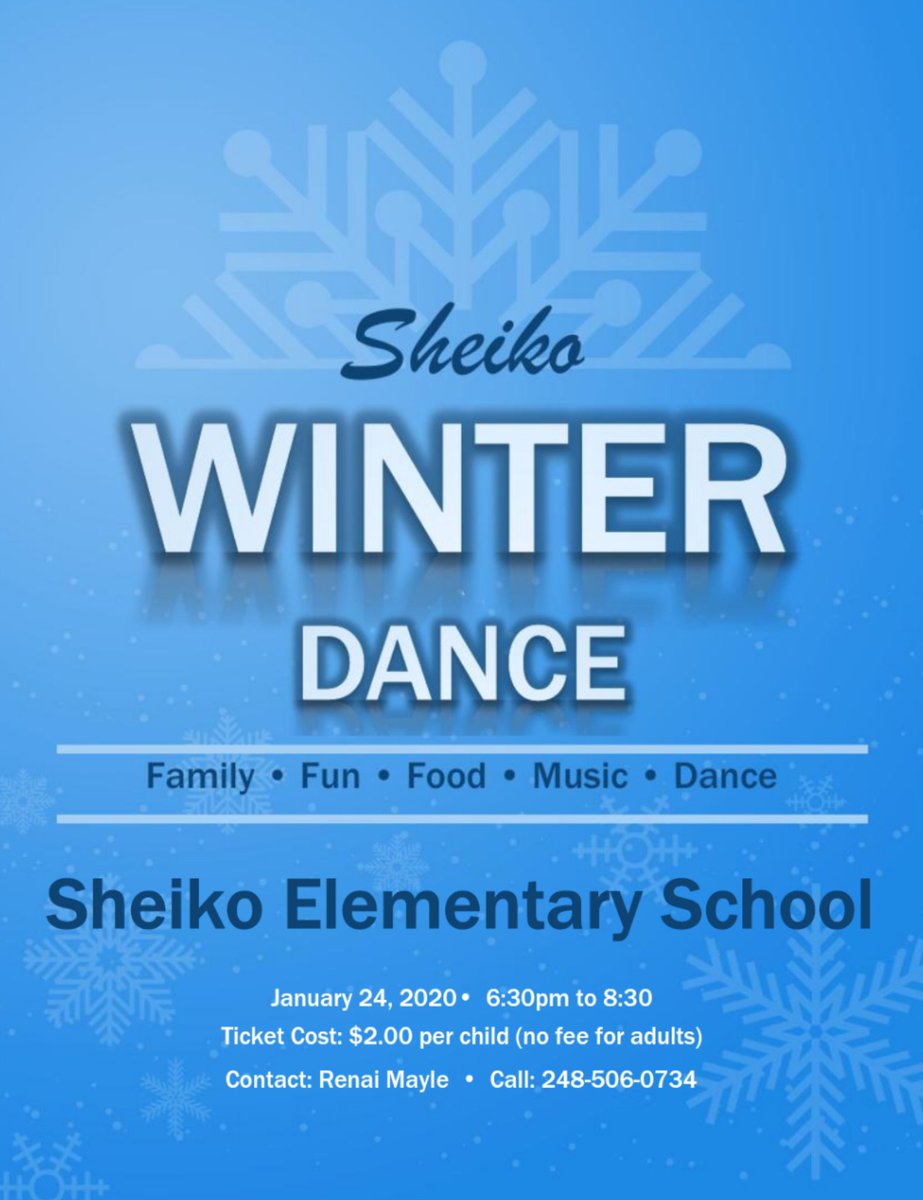 Happy Holidays! As the last week of school winds down before break, the PTO is looking forward to planning some fun future events, including our WINTER DANCE! Please see the sign-up genius below if you'd like to help.Thank-you! 😁🎉
m.signupgenius.com/#!/showRSVPSig…
#sheikosharksfun