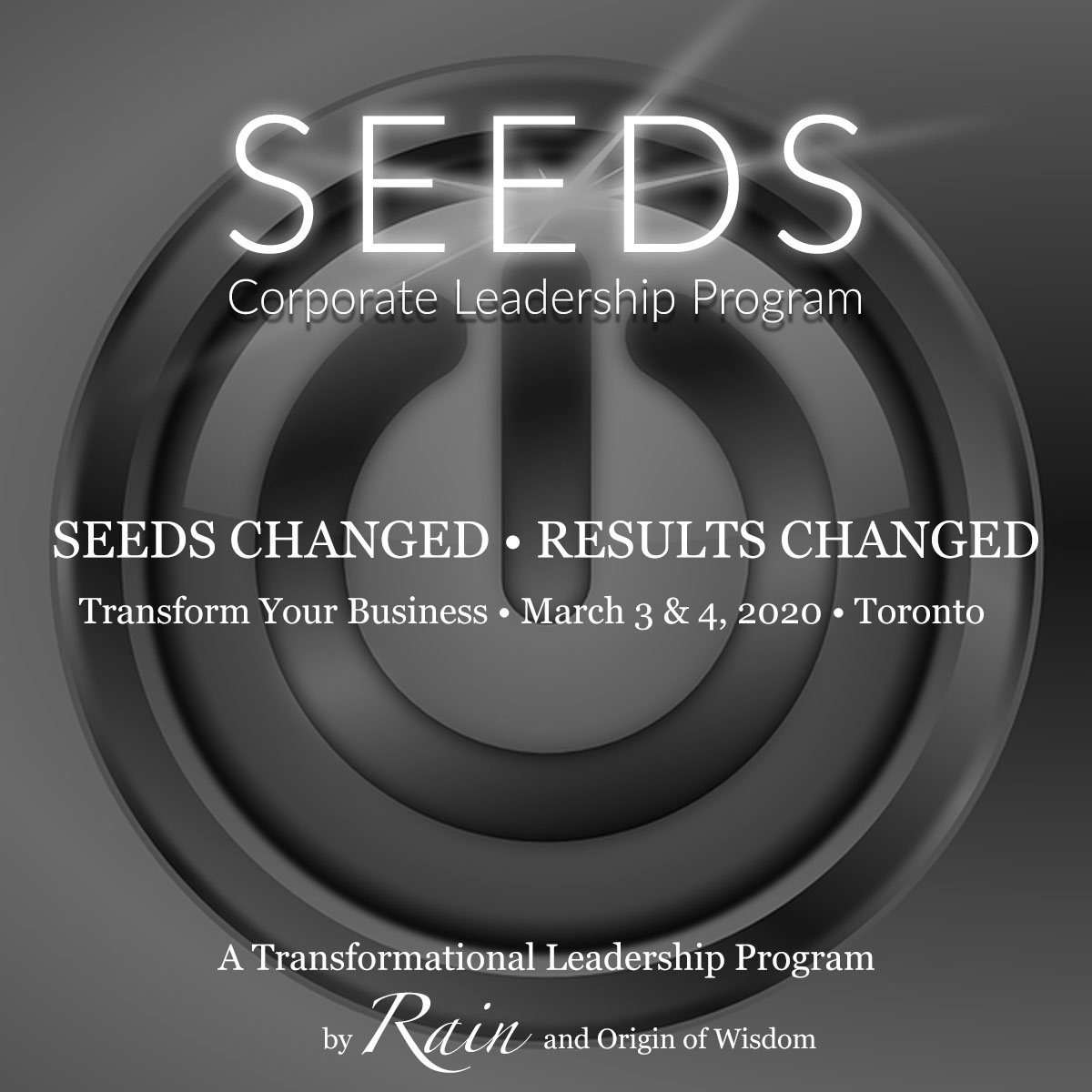 SEEDS™ transforms leaders, executives and entrepreneurs from the core (BELIEF SYSTEM), and not just a mere shift on the actions or mindset part, how's that working for you? 

SEEDS Changed • RESULTS Changed
goto: bit.ly/2r7z9tp

#seeds #seedsleadership #transformation