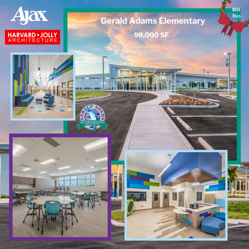 AjaxBuilding's tweet photo. #12DaysofAjax Project 8 @keysschools Gerald Adams ES w/ @harvardjolly is a 98,000 SF 41 classroom school was built incorporating the latest features in flexible learning spaces, technology and security as well as being designed to provide a safe, environmentally friendly campus. https://t.co/ozd4BVzwln