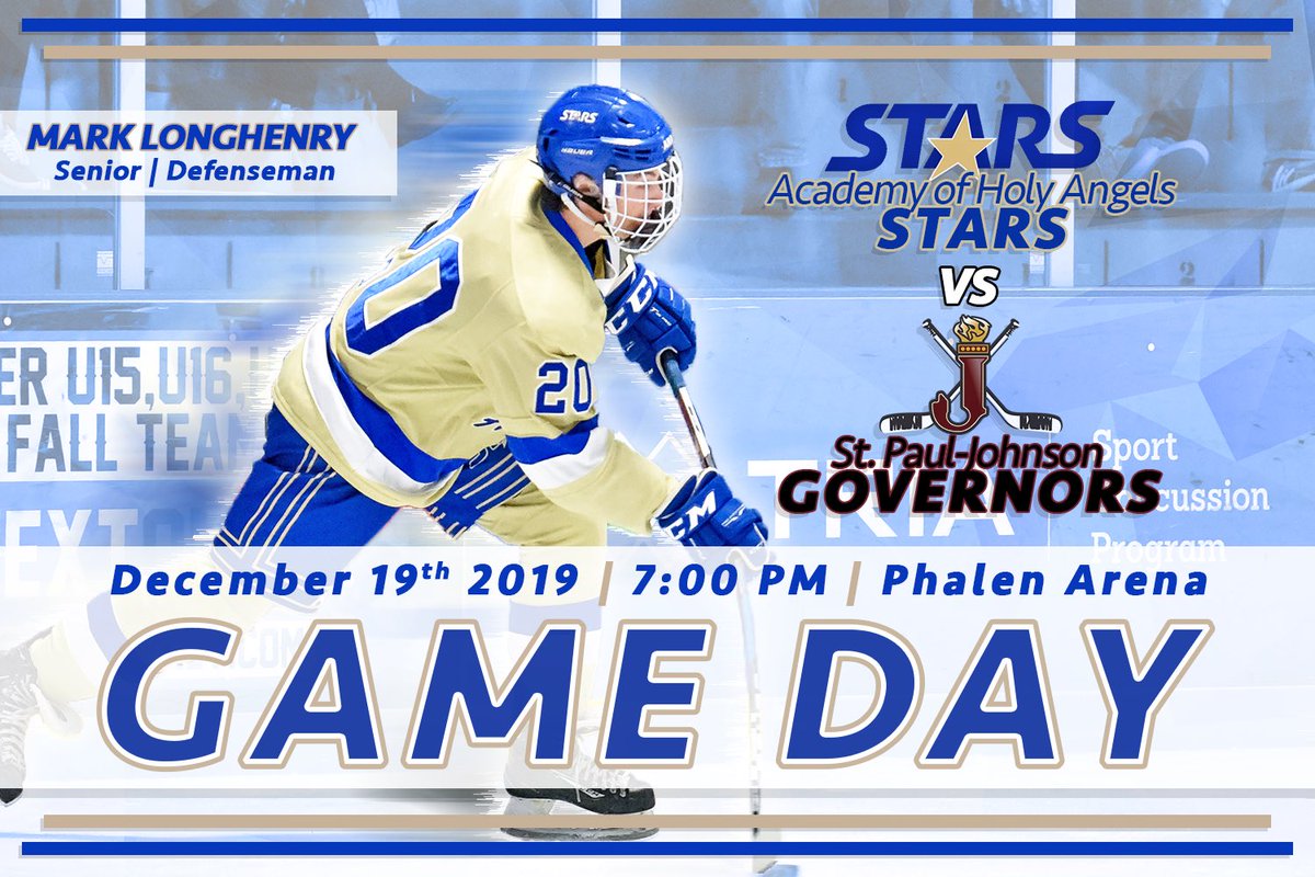 HolyAngelsPuck's tweet photo. Game Day! The #17AA Stars (5-0) travel to Phalen Arena to take on the #10A St. Paul Johnson Governors (6-1). Pucks drop at 5:00/7:00. Go Stars! #stars #poundtherock @aha_stars @AHA_SUPERFANS @BeauKnowsHockey @FollowThePuck @YouthHockeyHub https://t.co/g6SRMCHtV1