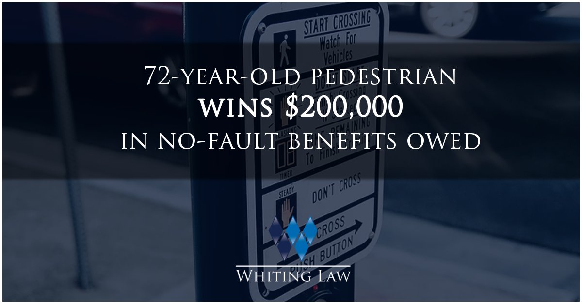 Whiting_Law's tweet photo. Our client was struck by a car while crossing the street. He was very severly injured, his insurance company cut off his benefits, so we sued for what he was owed. We fought and got him $200,000 to pay for his outstanding benefits and care! https://t.co/oOJ1TTUGPy https://t.co/n3PcR6MXlI