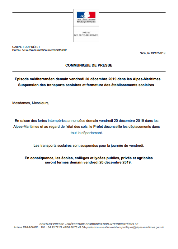 prefet06's tweet photo. #meteo06 
La préfecture des #AlpesMaritimes communique 🔽 https://t.co/2bwvqNWSD7