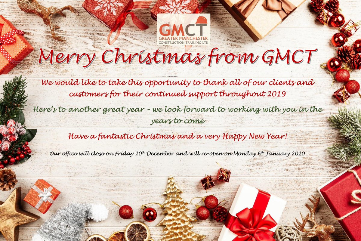 GmctLtd's tweet photo. Christmas is just around the corner, how exciting! 

Are you prepared for 2020?! Please feel free to contact us with any booking enquiries!

We hope you all have a relaxing Christmas Break and look forward to seeing what the New Year brings for us :) https://t.co/P3aRdsPaYY