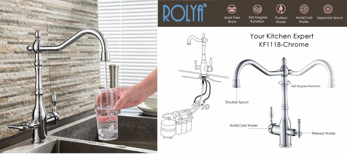 Robinet Mitigeur 3 voies - Chromé :
Robinet Mitigeur pour eau chaude, eau froide et eau purifiée.
Il vous permet d'installer un système de purification d'eau sans avoir à percer votre évier pour installer le robinet supplémentaire livré avec les kits des purificateurs.