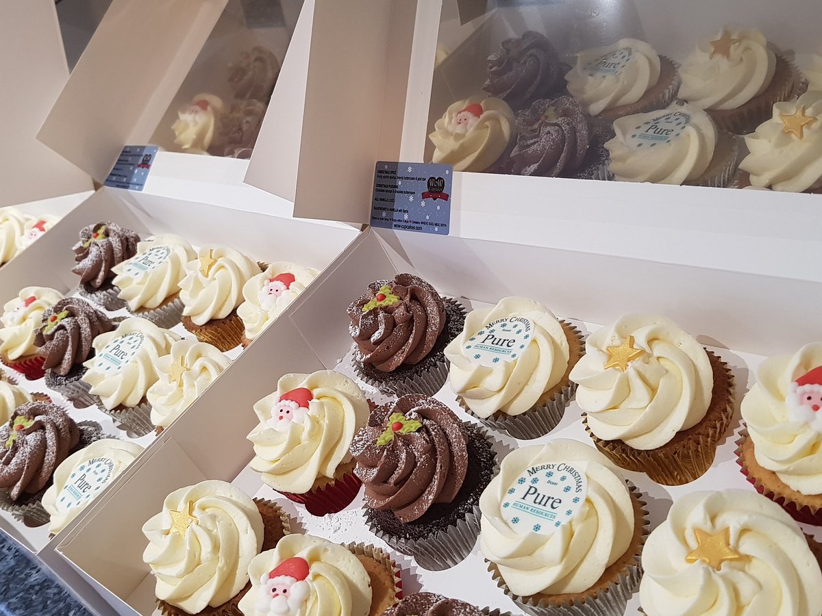 Christmas Branded Cupcakes for <a href="/PureHRLtd/">Pure Human Resources</a>  
Thanks for choosing <a href="/WowCupcakes/">WowCupcakes</a>
🎅🏻🎄🎁
Need a last minute office delivery to treat your clients/staff this Christmas?
Delivery Mon 23rd orders 60-500 Cupcakes 
Christmas Eve AM 200+ Cupcakes
DM for quote😀
#wowcupcakes #Christmasgifts