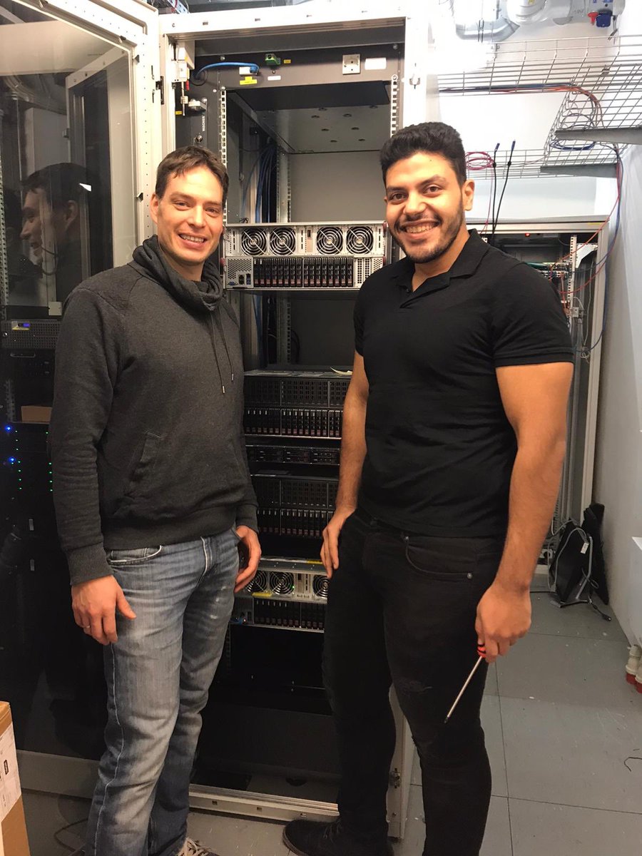 BioInfoGen1's tweet photo. Today we expanded our GPU cluster with 8 new powerful GPUs! Our scientists @HeshamElAbd16 could not wait to put that into action! #Acceleratescience #Nvidia #GPU https://t.co/KCuZav8nIC