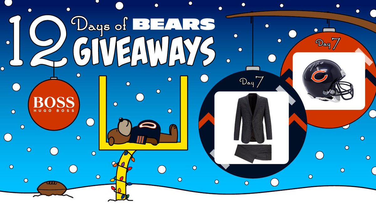 BearsLocal's tweet photo. On the 7th day of #Bears12Days, we're giving away 6 @HUGOBOSS 👔 &amp; ✍️ mini helmets.

RT by 3PM CT to win.
RULES: https://t.co/owR9Mjnkfz https://t.co/AbFQIRuAtu
