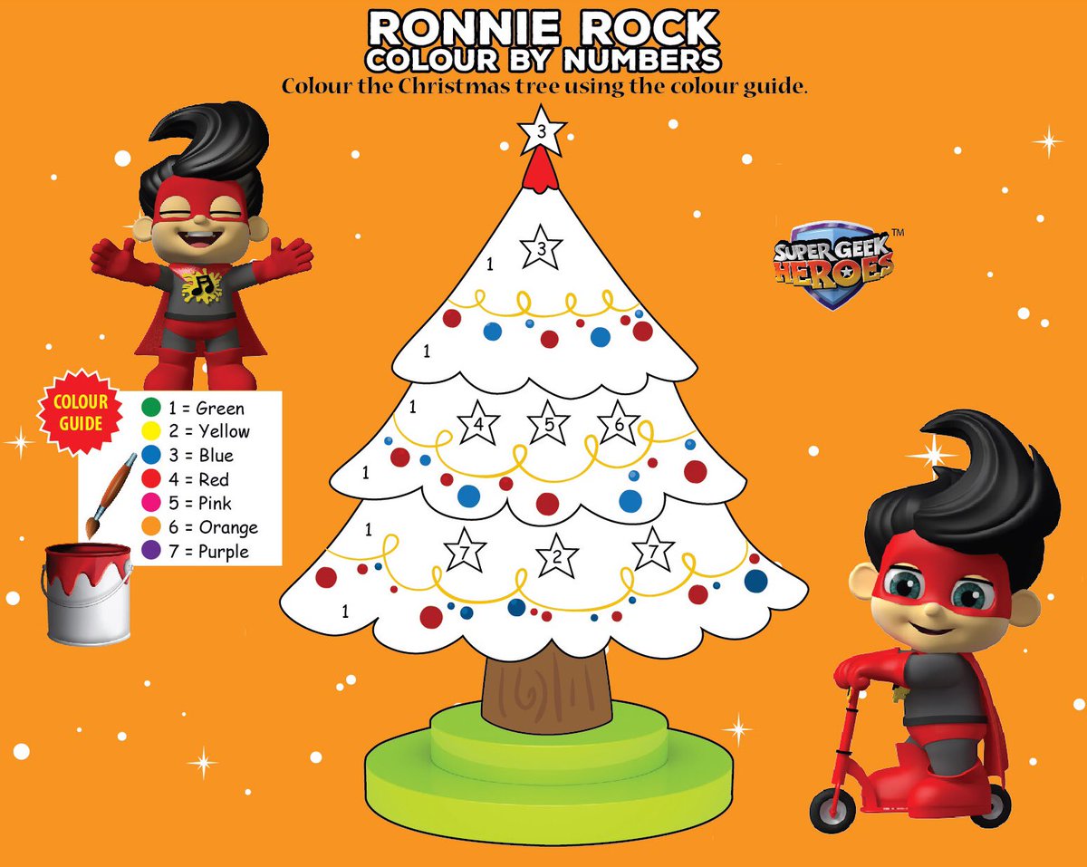 supergeekheroes's tweet photo. Ronnie Rock is celebrating #Christmas with a festive #colouring activity! There’s lots more #earlylearning fun on Super Geek Island. Subscribe before 30th Dec and receive a festive 50% #discount off all three membership levels https://t.co/w5Kx1Z6CLK https://t.co/Q3WDW7M2YL