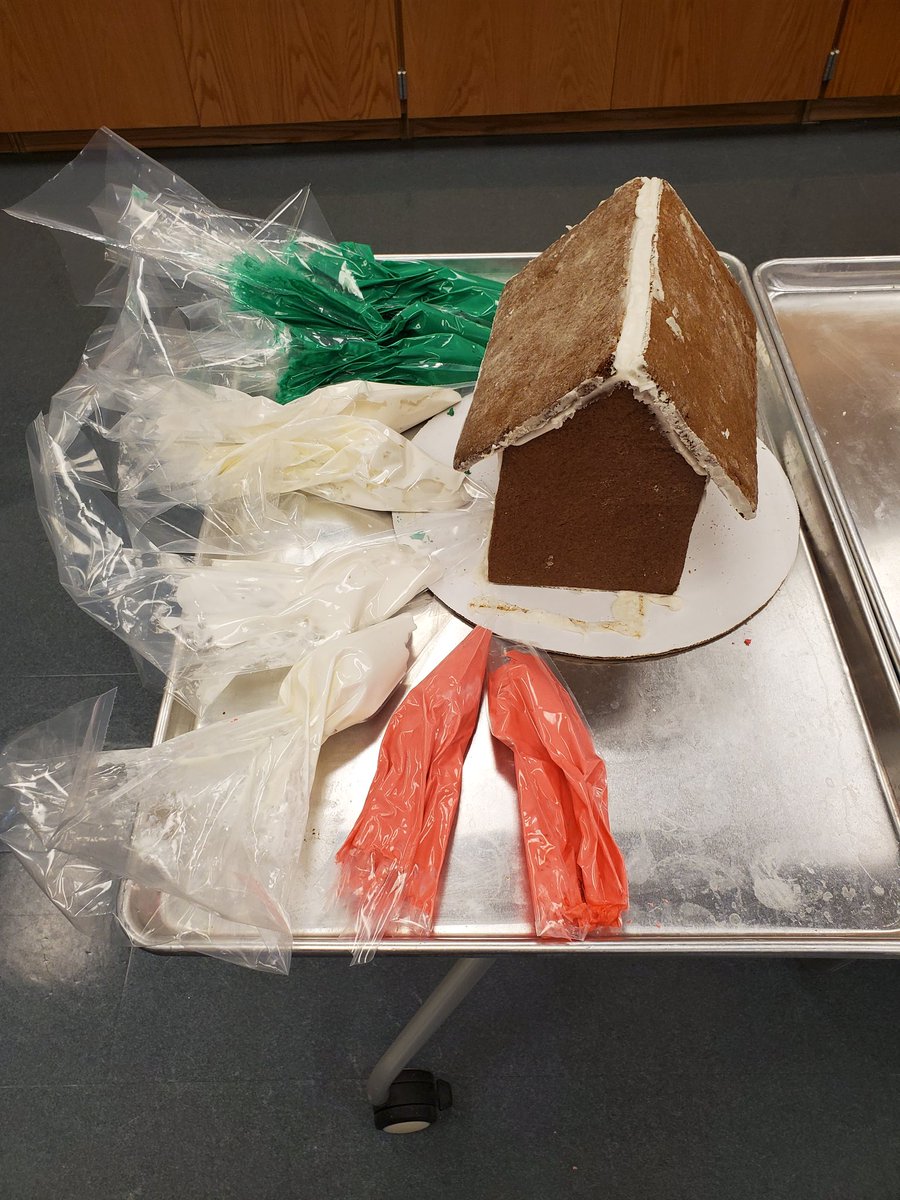 The Culinary Department's fantastic gingerbread houses all made and set up in house for our #BectonAE activity! They had a great time decorating yesterday.  We truly are lucky to have them.... Love a great collabo!!! Thanks again @Chef_Becton, Kimmy and the Culinary Students!!!!