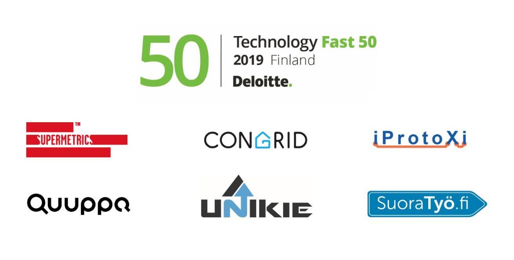 DeloitteFinland's tweet photo. Sneak peak! Technology Fast 50 -listalle ovat yltäneet mm. @Supermetrics, @CongridLive, @iProToxi, @QuuppaTech, @unikieinc ja @SuoraTyo. Mikä yritys on kovin kasvaja tänä vuonna? Lue lisää: https://t.co/KipaqUJ7bJ @BusinessTre_FI https://t.co/Z9ZYUzuCoa
