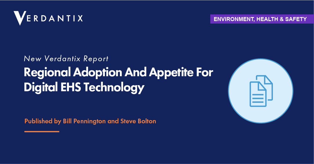 Verdantix's tweet photo. New #EHS Report: Regional Adoption And Appetite For Digital EHS Technology. Want to understand how your firm’s digital technology strategy aligns with peers in your region? Read our latest #report » https://t.co/q4ogOhuNAw #EHSAnalytics #EHSSoftware #WorkerSafety #MarketInsight https://t.co/fvtbaW7Pfj