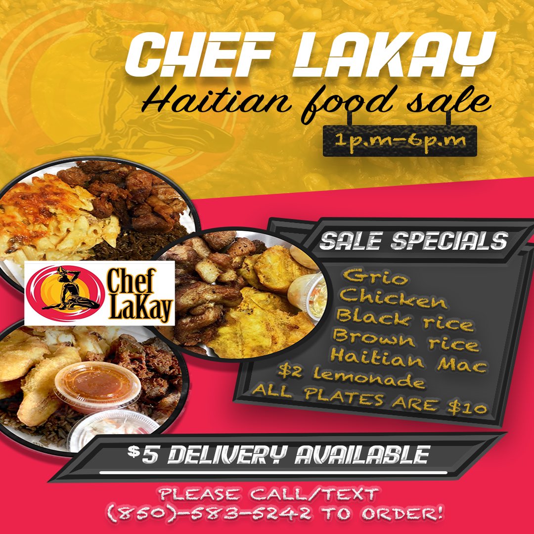 Shiloh_Jah's tweet photo. BONJOU!!
SERVING 1 -6pm!!
.
DELIVERY AVAILABLE...
HAPPY FRIDAY THURSDAY
CALL // TEXT TO ORDER ☎️ 📲
850-583-5242
#famu21 #famu20 #famu19 #famu22 #fanu23 #fsu21 #fsu20 #fsu19 #fsu22 #famu23 #tcc19 #tcc20 #tcc21 #tcc22 #tcc23 #pickup #islandfood #streetfood #haitianfood https://t.co/ySHONCHl3z