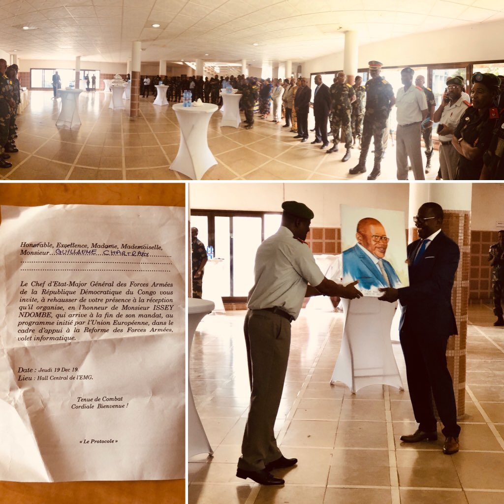 GuillaumEUG's tweet photo. Hommage rare & vibrant rendu à mon ami&frère Isey par les @FARDC_ #CEMGA pour ses 14 années au service de la maîtrise des effectifs & du renforcement de l’administration, avec #EUSEC-#RDC #PROGRESS @UEenRDC.Trop peu peuvent mesurer tout le travail accompli. Matondo Mingi 🙏🏼 https://t.co/V7Ijd5lO9v