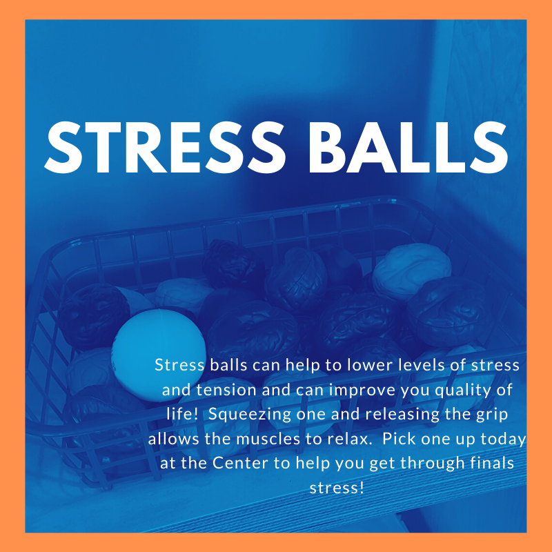 CVCatIllinois's tweet photo. Feeling stressed?  Pick-up a stress ball at the Center!

Stress balls can help lower levels of stress and tension.  

#illinoisveterans #finalsweek2019 https://t.co/VXXviOrhHH
