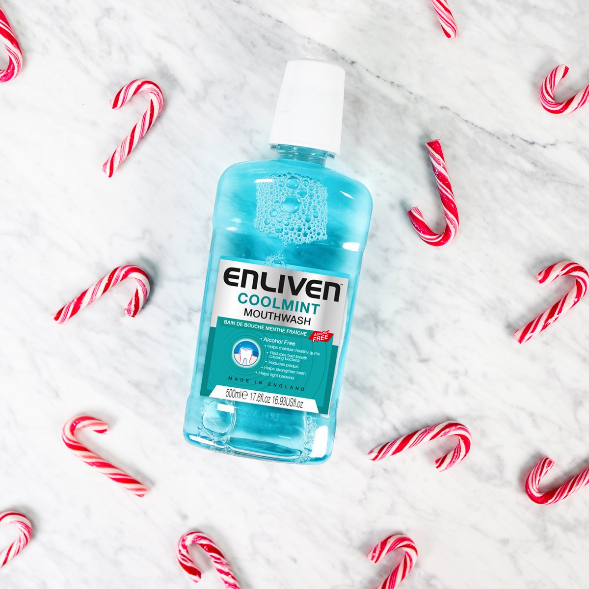 Enliven_Beauty's tweet photo. 6 sleeps til Christmas Day! Avoid the naughty list (and help prevent tooth decay!) with Enliven Cool Mint Mouthwash. Minty like a candy cane! 🤶🏼🎅🏼 #EnlivenUK #Mouthwash #BanburyBusiness #MadeintheUK #EssentialsRange https://t.co/D7QVh1ghvw