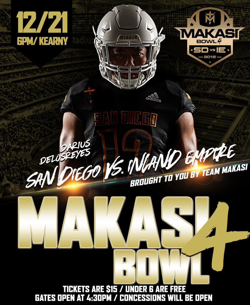 originaltopdawg's tweet photo. Wanna wish good luck to @dariusdlrs as he takes the field for San Diego vs the IE in the 2019 @TeamMakasi Bowl 4...no one comes out n our house and makes US PAY RENT...Let’s Goo San Diego!! https://t.co/fAzYWaaK73