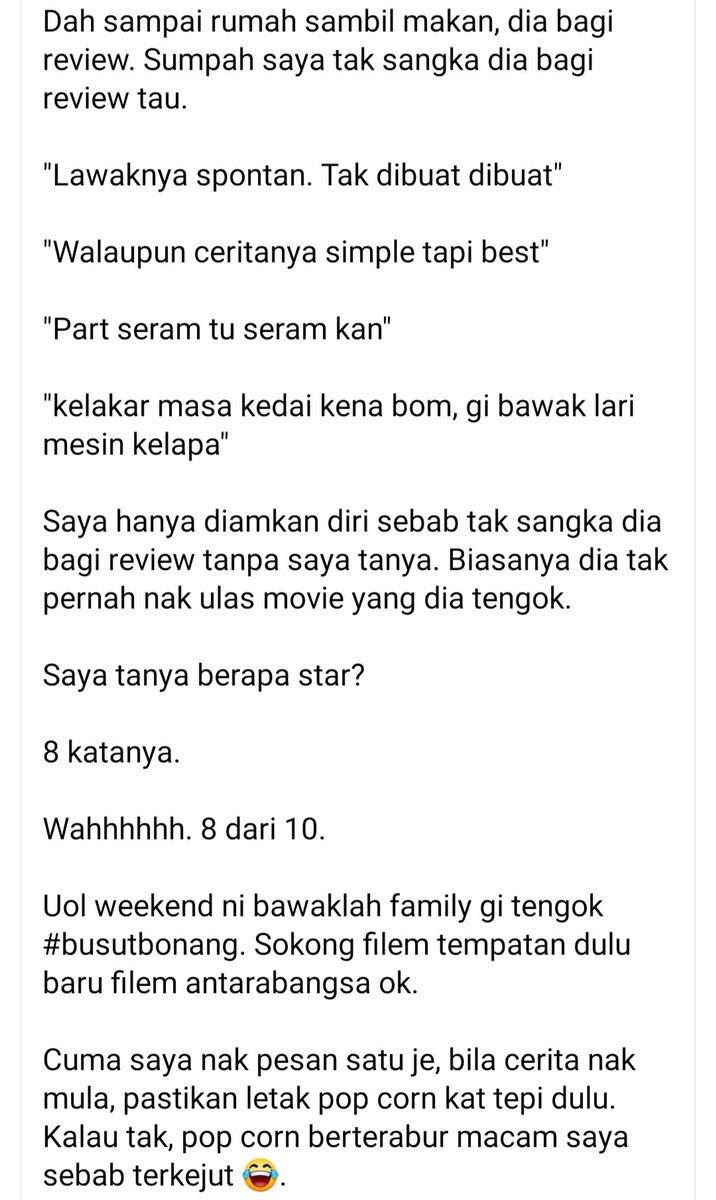 Benda-benda macam gini yang boleh buat aku nangis sambil mandi ni. Terima kasih menonton #BusutBonang.