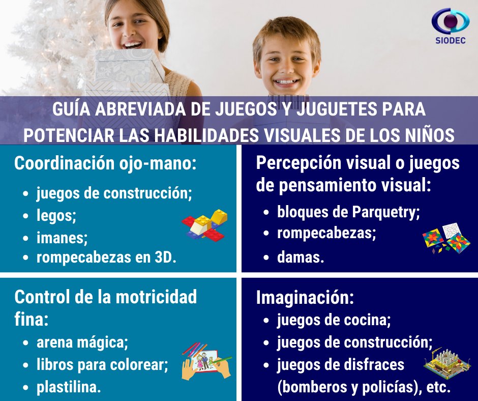 SIODEC's tweet photo. 🎄☃️🤶 Os ofrecemos algunas alternativas saludables, que además de cuidar de la vista de los peques y ya no tan peques, os dan la oportunidad tan preciada de leer, jugar, reír y construir juntos, y les ayudarán a desarrollar sus habilidades visuales. 👇 #SIODEC #cambiamosvidas https://t.co/PEdb5EYLrb