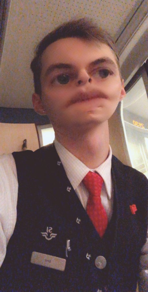 EmilLisell's tweet photo. Opopulär åsikt:
Tågen är alldeles för punktliga, en enkel tågvärd som jag har för lite att göra på jobbet. https://t.co/9hhjMG5Rkz