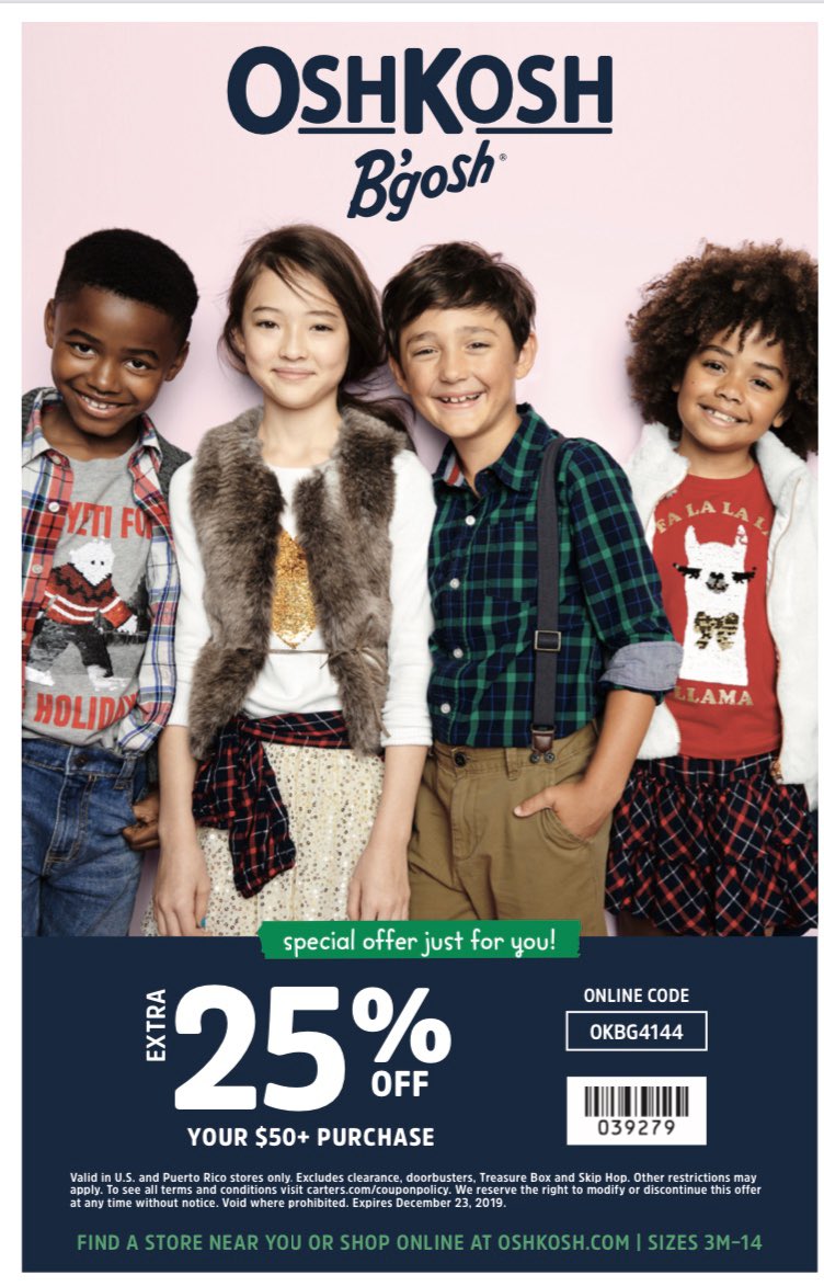 TomsRiverMacKid's tweet photo. Last chance to save some money with this great coupon for @OshKoshBgosh https://t.co/4zJchalTNt