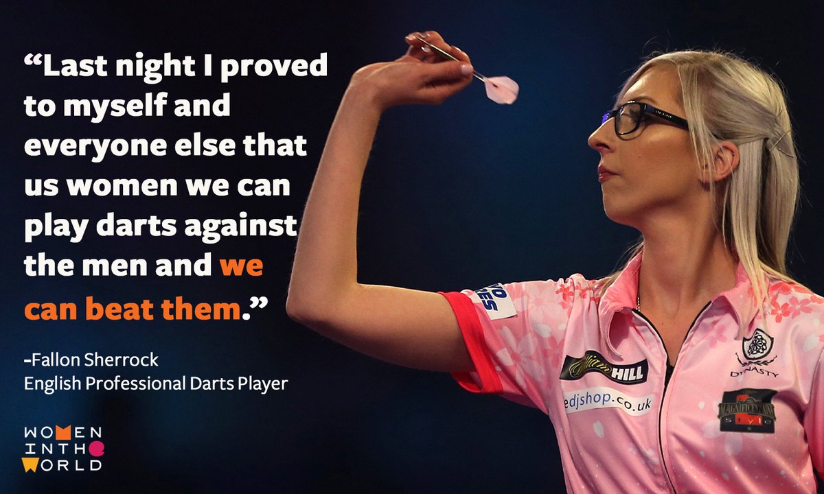 WomenintheWorld's tweet photo. A British woman has blazed a trail to become the first female winner of a Darts World Championship match. Just for winning the first round, Fallon Sherrock won more prize money that she would have by winning the entire women’s tournament.
https://t.co/ZreL8IJO2Y
Via @CNN https://t.co/brx1DsJIvV