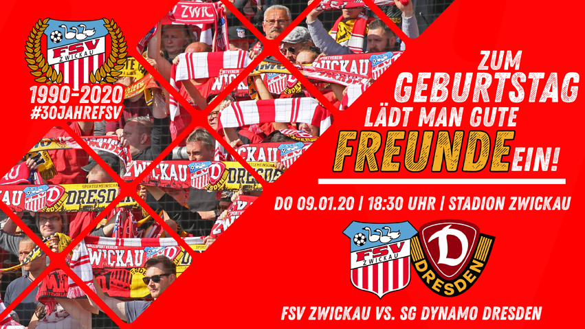 FSVZwickau's tweet photo. Zum #Geburtstag lädt man gute Freunde ein! #EENEBANDE
👉 https://t.co/YW71ZYppVF
#FSVSGD @DynamoDresden @SGD_Fans https://t.co/Od7BbUZJZ0