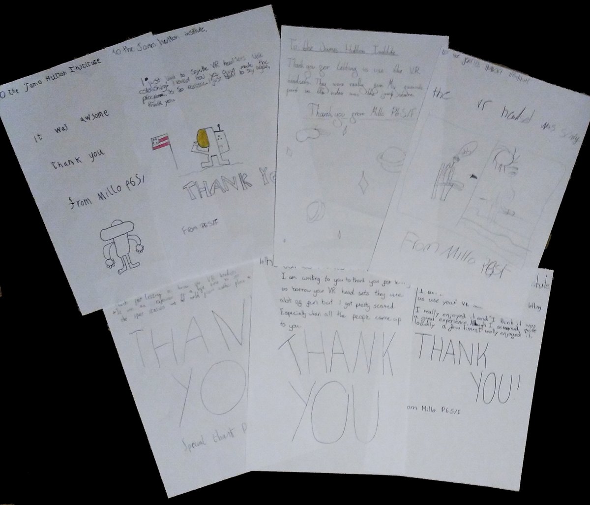 “It was the experience of a lifetime to see the space station and the world from another place”
“I really enjoyed it and I think it was a great experience”

A few of the comments in the 23 letters Milo Forest Primary School wrote thanking <a href="/JamesHuttonInst/">James Hutton Institute</a>  for the VR experience