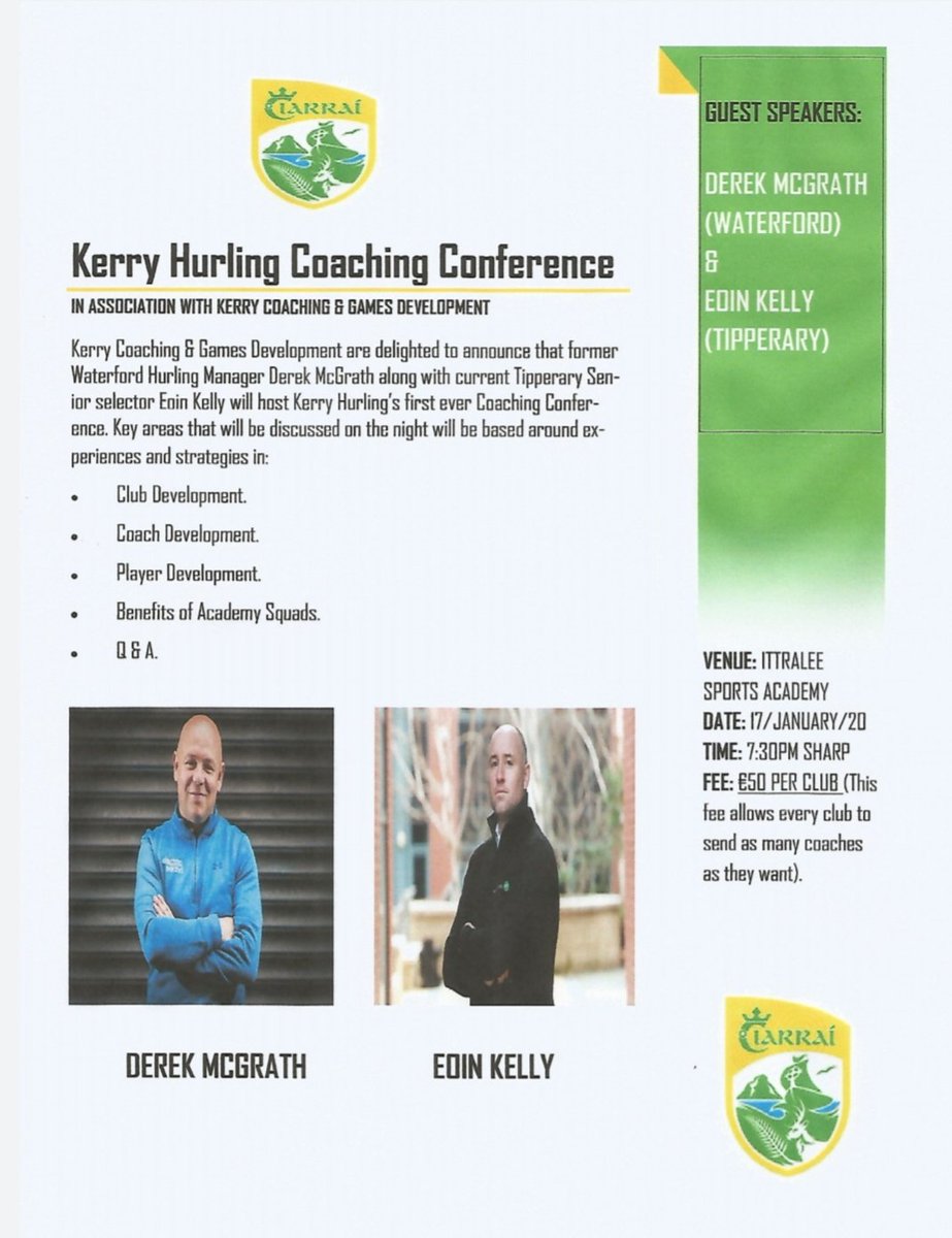 Kerry Hurling & Games Development (@games_hurling) on Twitter photo News of Kerry Hurling & Games Development Coaching Conference on 17th January 2020. <a href="/Kerry_Official/">Kerry GAA</a> <a href="/ODorneyGAA/">AbbeydorneyGAA</a> <a href="/ardferthurling/">St.Brendan's Hurling Club</a> <a href="/BallyduffGAA1/">Ballyduff GAA Kerry</a> <a href="/BallyheigueGAA/">Ballyheigue GAA</a> <a href="/CrottaGAA/">Crotta GAA</a> <a href="/causewaycamogie/">Causeway Camogie</a> <a href="/CausewayHurling/">Causeway Hurling Kerry</a> <a href="/kerrycamogie/">Kerry Camogie</a> <a href="/LixnawGAA/">Lixnaw GAA</a> <a href="/KilmoyleyHC/">Kilmoyley HC</a> <a href="/TParnells/">Tralee Parnells Hurling & Camogie Club</a> <a href="/AustinStacksGAA/">AustinStacksGAA</a> News of Kerry Hurling & Games Development Coaching Conference on 17th January 2020. <a href="/Kerry_Official/">Kerry GAA</a> <a href="/ODorneyGAA/">AbbeydorneyGAA</a> <a href="/ardferthurling/">St.Brendan's Hurling Club</a> <a href="/BallyduffGAA1/">Ballyduff GAA Kerry</a> <a href="/BallyheigueGAA/">Ballyheigue GAA</a> <a href="/CrottaGAA/">Crotta GAA</a> <a href="/causewaycamogie/">Causeway Camogie</a> <a href="/CausewayHurling/">Causeway Hurling Kerry</a> <a href="/kerrycamogie/">Kerry Camogie</a> <a href="/LixnawGAA/">Lixnaw GAA</a> <a href="/KilmoyleyHC/">Kilmoyley HC</a> <a href="/TParnells/">Tralee Parnells Hurling & Camogie Club</a> <a href="/AustinStacksGAA/">AustinStacksGAA</a>