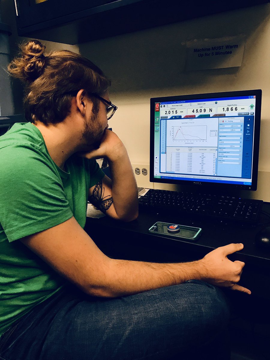 biomechanicsYSU's tweet photo. Final round of flexor tendon testing on #sloths and #monkeys On to limb bone strength tests tomorrow. #funmorphology #butcherlab https://t.co/aRvCfjmHZh