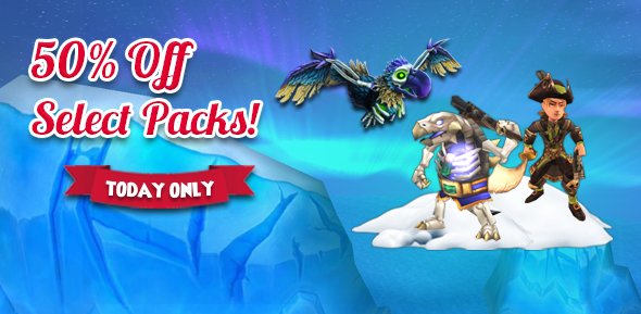Pirate101's tweet image. Pack those stockings! Save 50% off the Pirate Nightmare, Ashes of the Armada, Grizzly Beast, and Tribal Crew Packs for one day only! wizard101.com/free-game/holi… #Pirate101