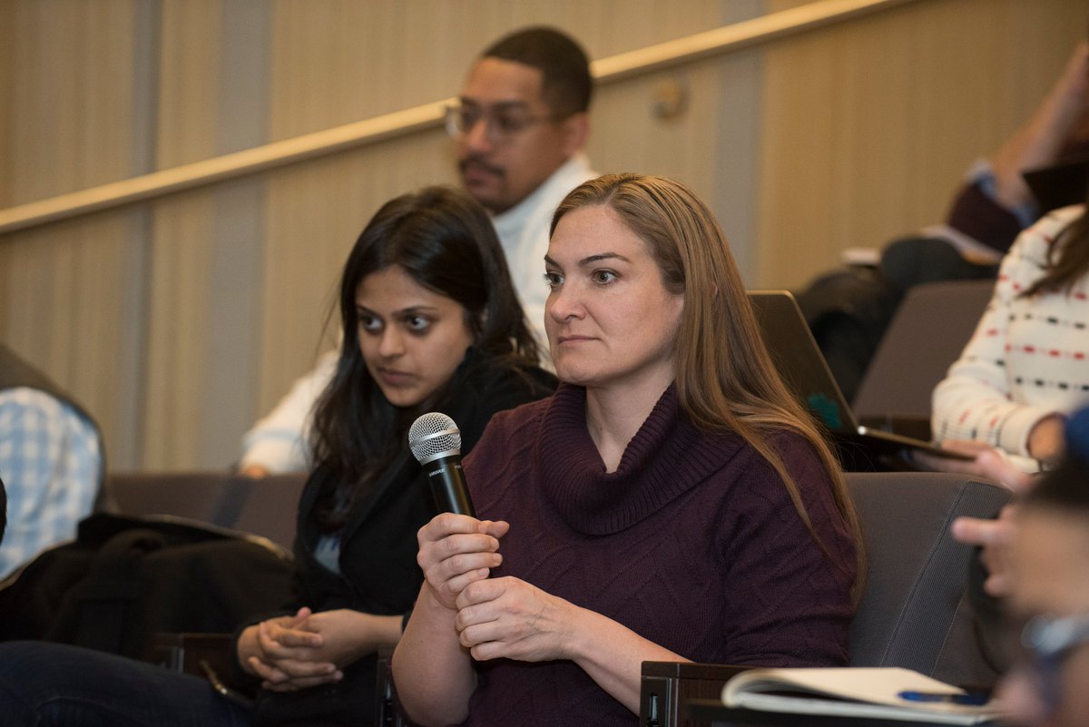 NYUSternEMBA's tweet photo. NYU Stern Dean Raghu Sundaram and #EMBAFaculty Professor Tensie Whelan talked about "Sustainability in Business" in a fireside chat at #SternEMBADC's Speaker Series! https://t.co/hLcab0zGJc