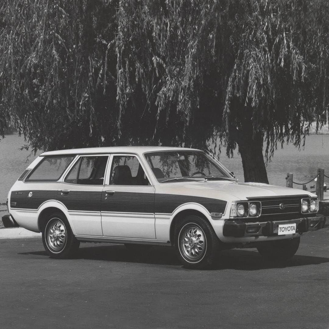 #TBT the 1976 Corona Wagon - for family road trippin’ in style. 🏁#LetsGoPlaces #WhereWinnersBuy 📷: <a href="/Toyota/">Toyota USA</a>