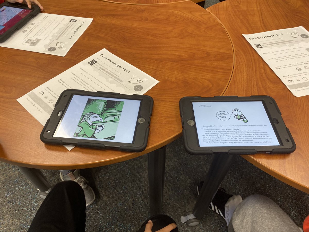 Checking out the new SORA app in the Creech library. #creechpride #kisdlibraries