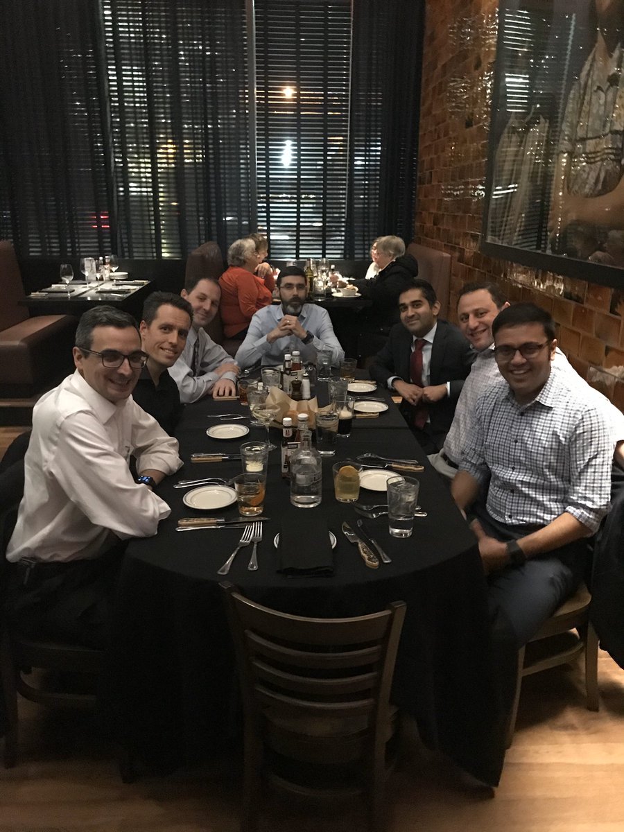 Great dinner with #MayoClinic colleagues @Will_Sanchez_MD @magnushallandMD Rob Kraichely Karthik Ravi @artbeyder and @MajumderShounak