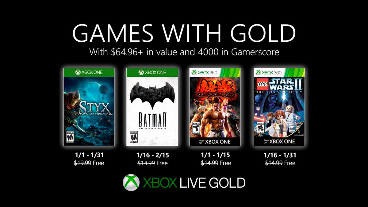 Xbox Live Games with Gold January 2020