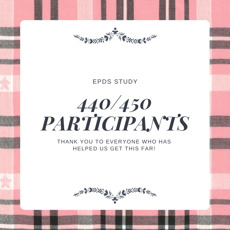 WE LOVE YOU GUYS!! 10 more participants to go, we're so close!! #ThankfulThursday #MaternalMHMatters